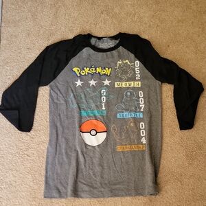 Pokemon Long Sleeve Tee - Gray and Black